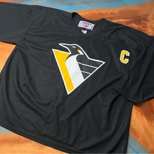 Vintage 90s CCM Pittsburgh Penguins Mario Lemieux Jersey XXL black
